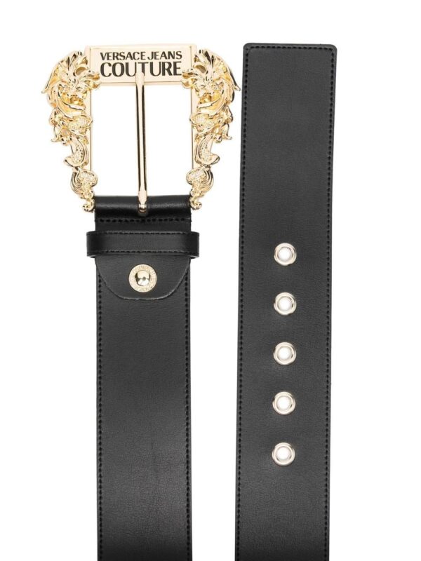 Versace Jeans Couture  Baroque-buckle leather belt - Image 2