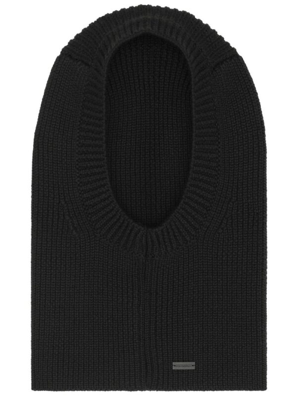 Saint Laurent large ribbed balaclava in wool