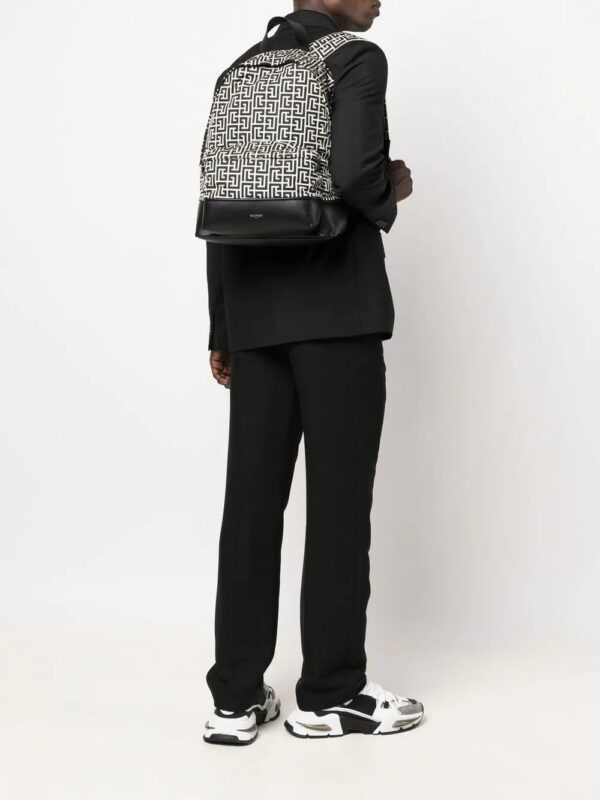 Balmain logo-print panelled backpack - Image 2