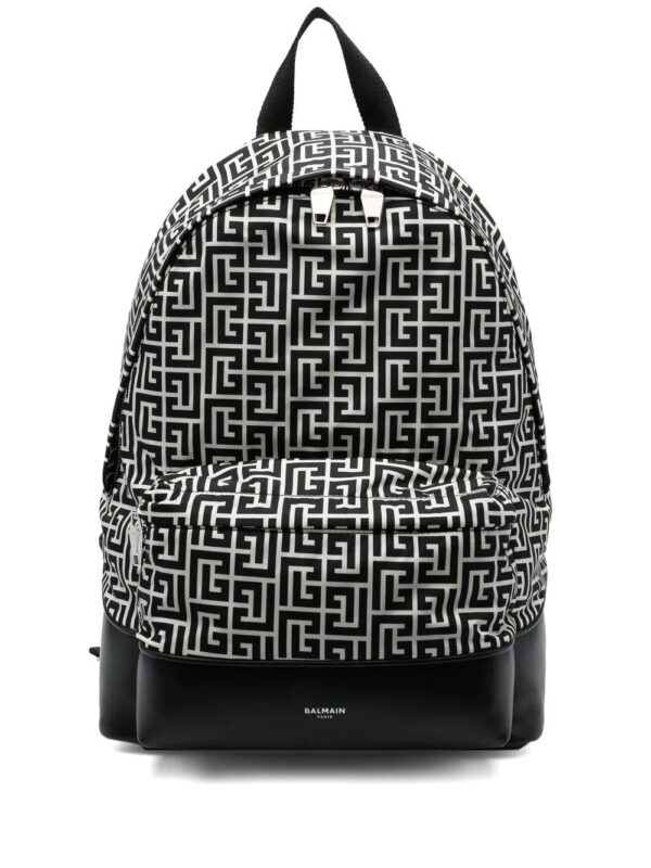 Balmain logo-print panelled backpack