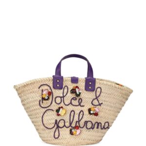 Dolce & Gabbana Kendra embroidered woven basket bag