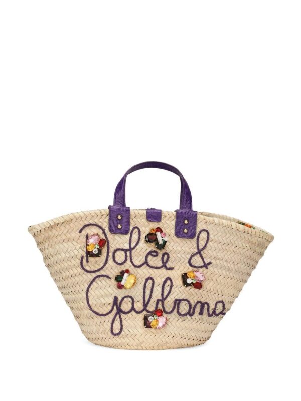 Dolce & Gabbana Kendra embroidered woven basket bag