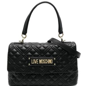 Moschino logo-plaque quilted tote bag