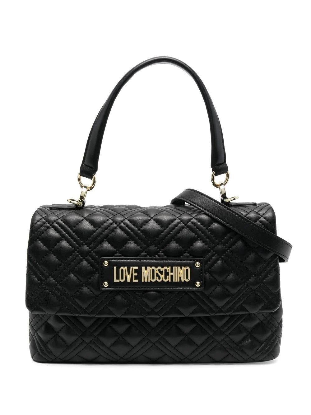 Moschino logo-plaque quilted tote bag