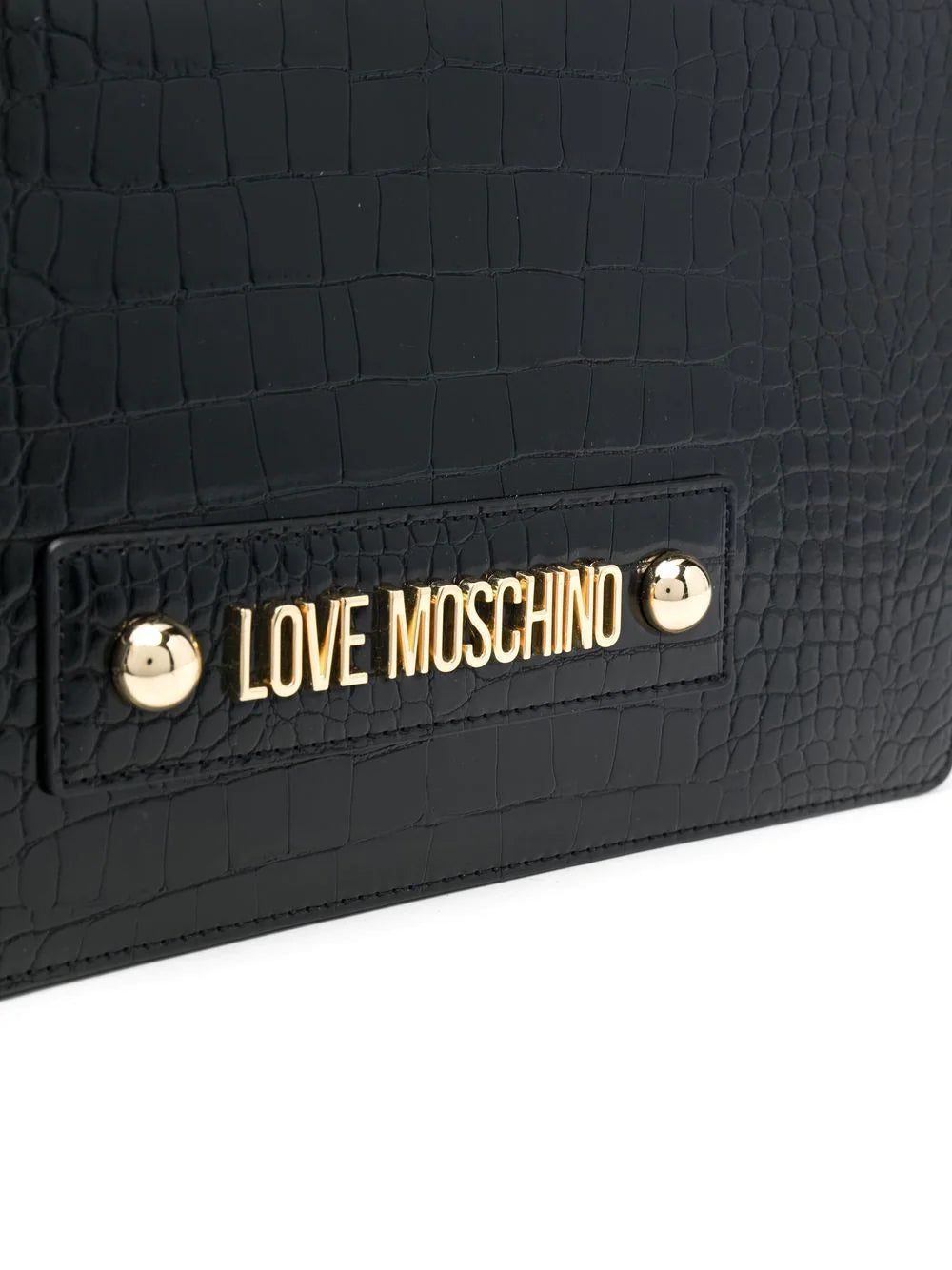 Moschino logo-embellished croc-effect shoulder bag - Image 4
