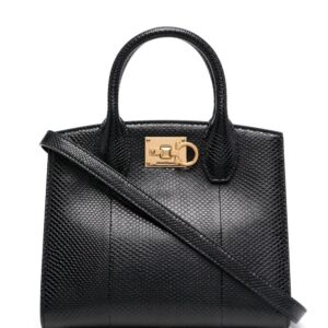 Ferragamo snakeskin-effect leather tote