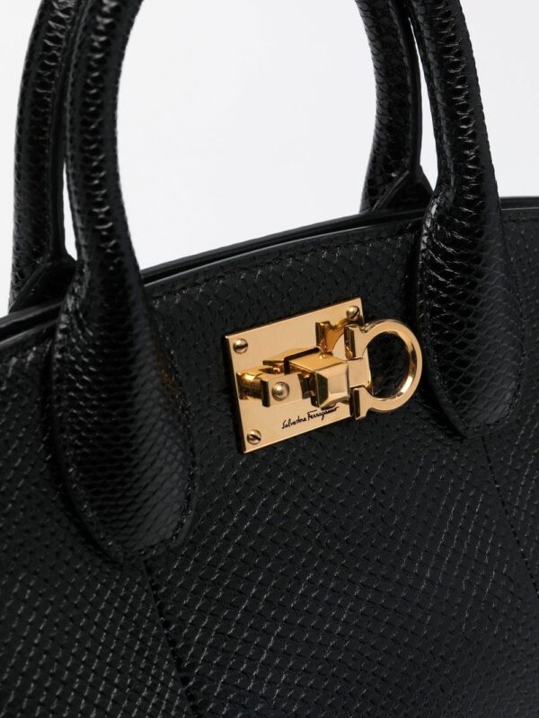 Ferragamo snakeskin-effect leather tote - Image 4