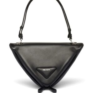 Prada  Triangle leather tote bag