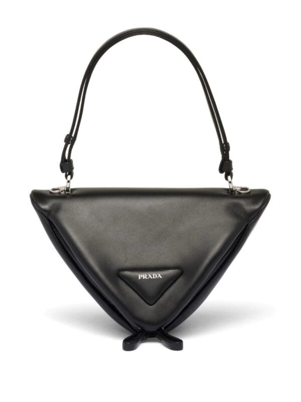 Prada  Triangle leather tote bag