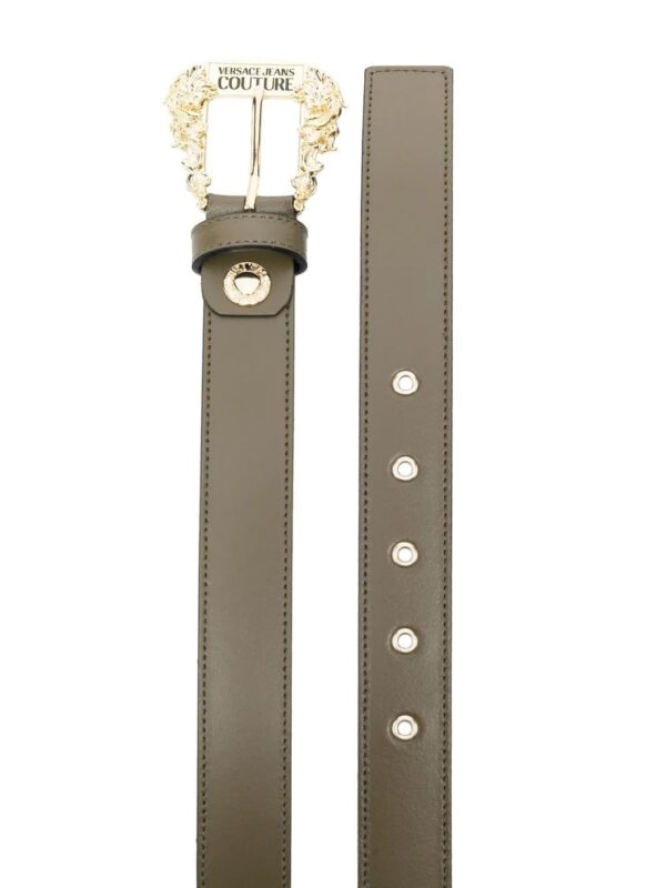 Versace Jeans Couture  Baroque-buckle leather belt - Image 2