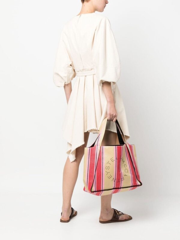 Stella McCartney striped logo-print tote bag - Image 2