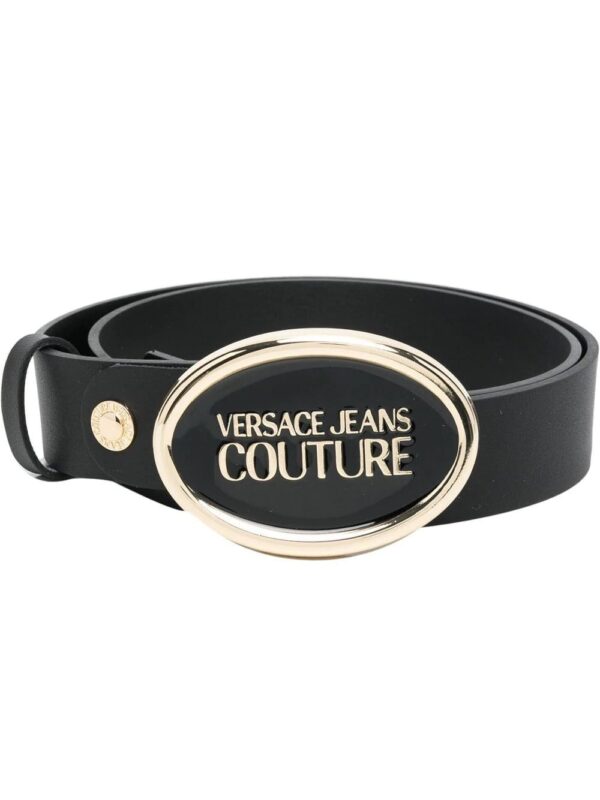 Versace Jeans Couture  oval logo buckle belt