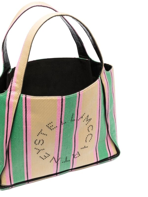 Stella McCartney stripe-print raffia tote bag - Image 4