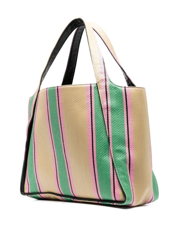 Stella McCartney stripe-print raffia tote bag - Image 2