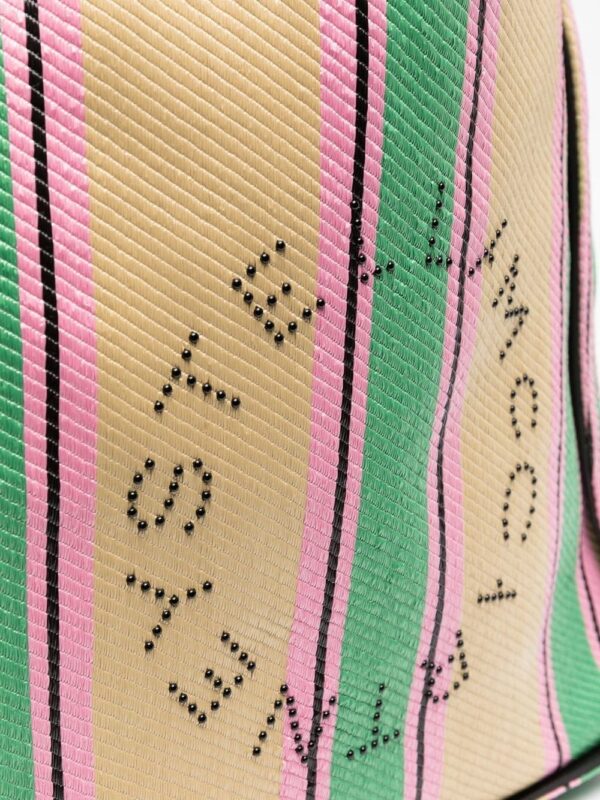 Stella McCartney stripe-print raffia tote bag - Image 3