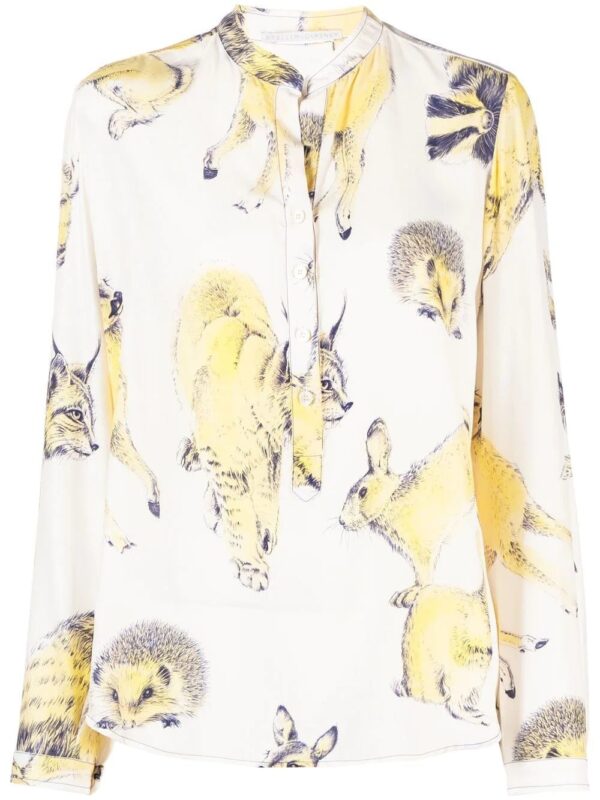 Stella McCartney  Rewild Fauna print silk shirt
