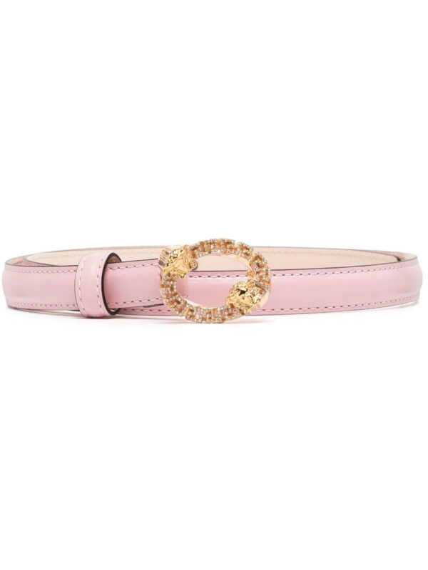 Versace  Medusa crystal-embellished leather belt