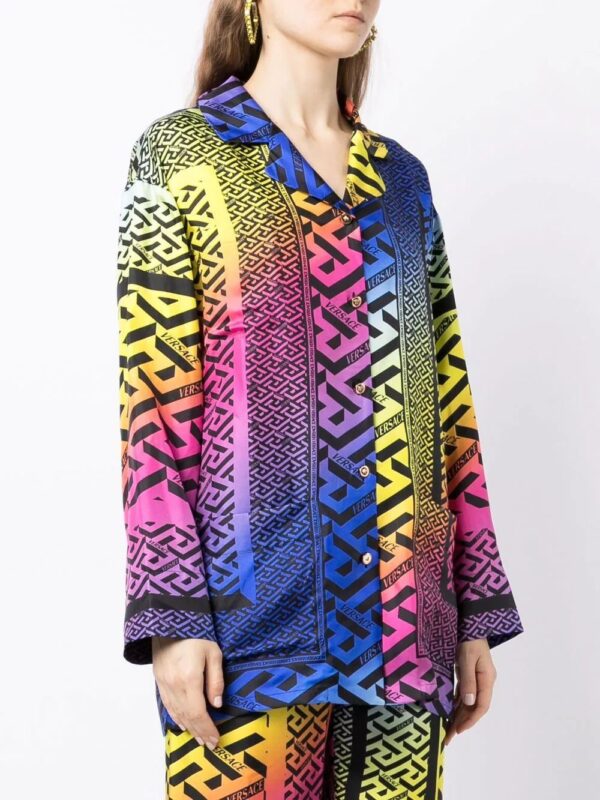 Versace  Greca gradient-print silk shirt - Image 3