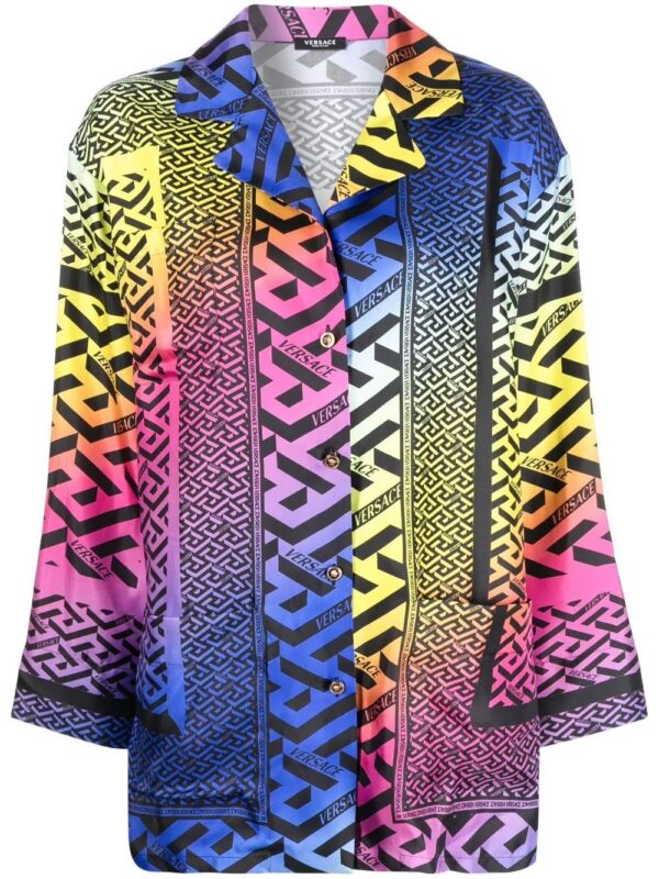 Versace  Greca gradient-print silk shirt