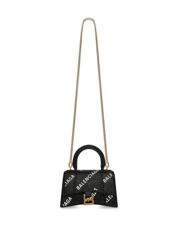 Balenciaga XS Hourglass crystal-embellished tote bag - Image 4
