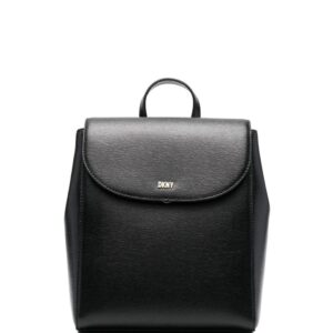DKNY logo-lettering leather backpack