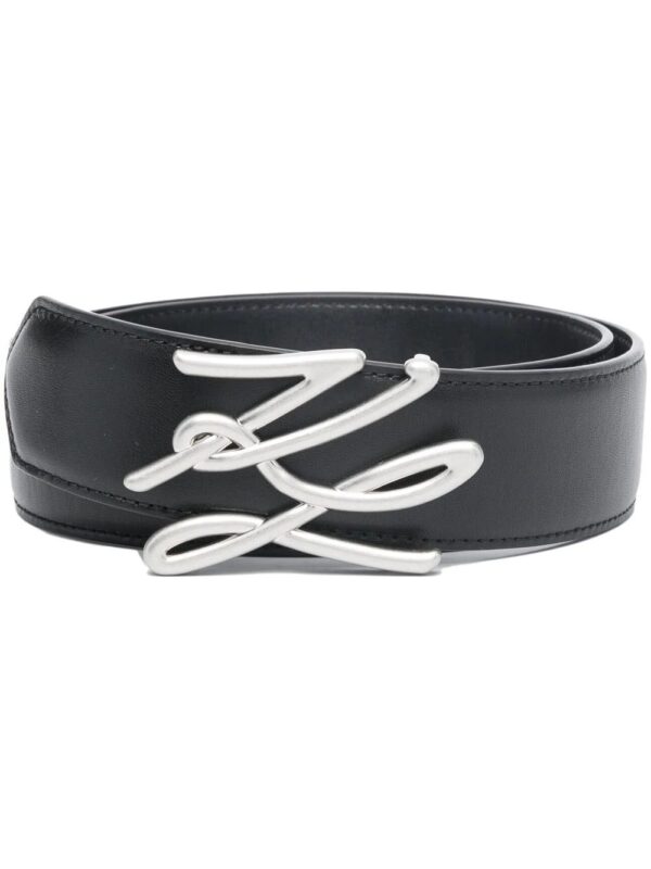 Karl Lagerfeld  Autograph logo-plaque leather belt