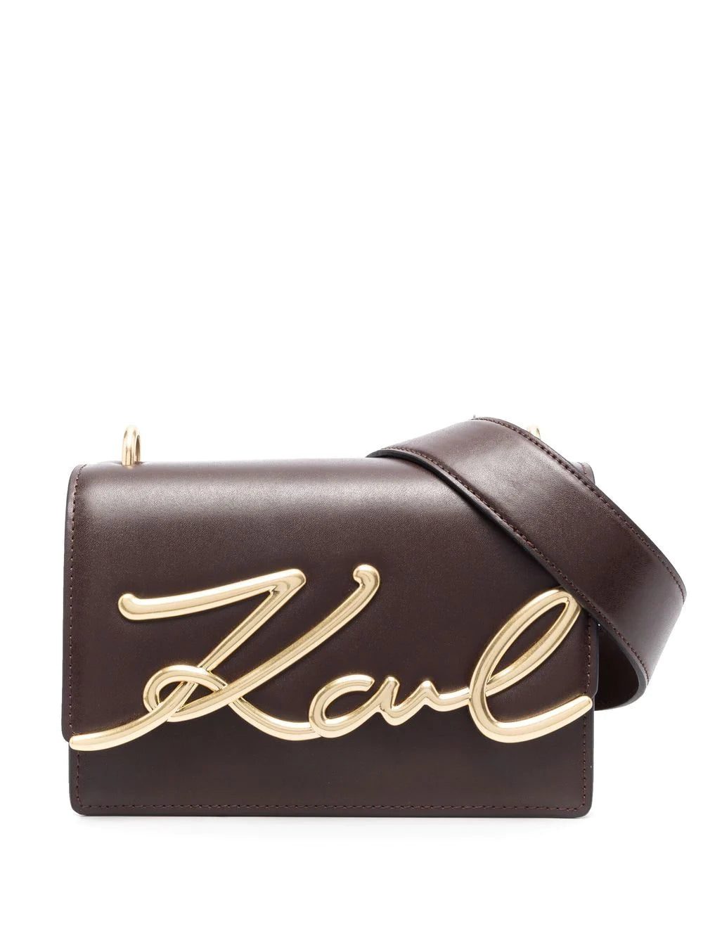Karl Lagerfeld K/Signature leather shoulder bag