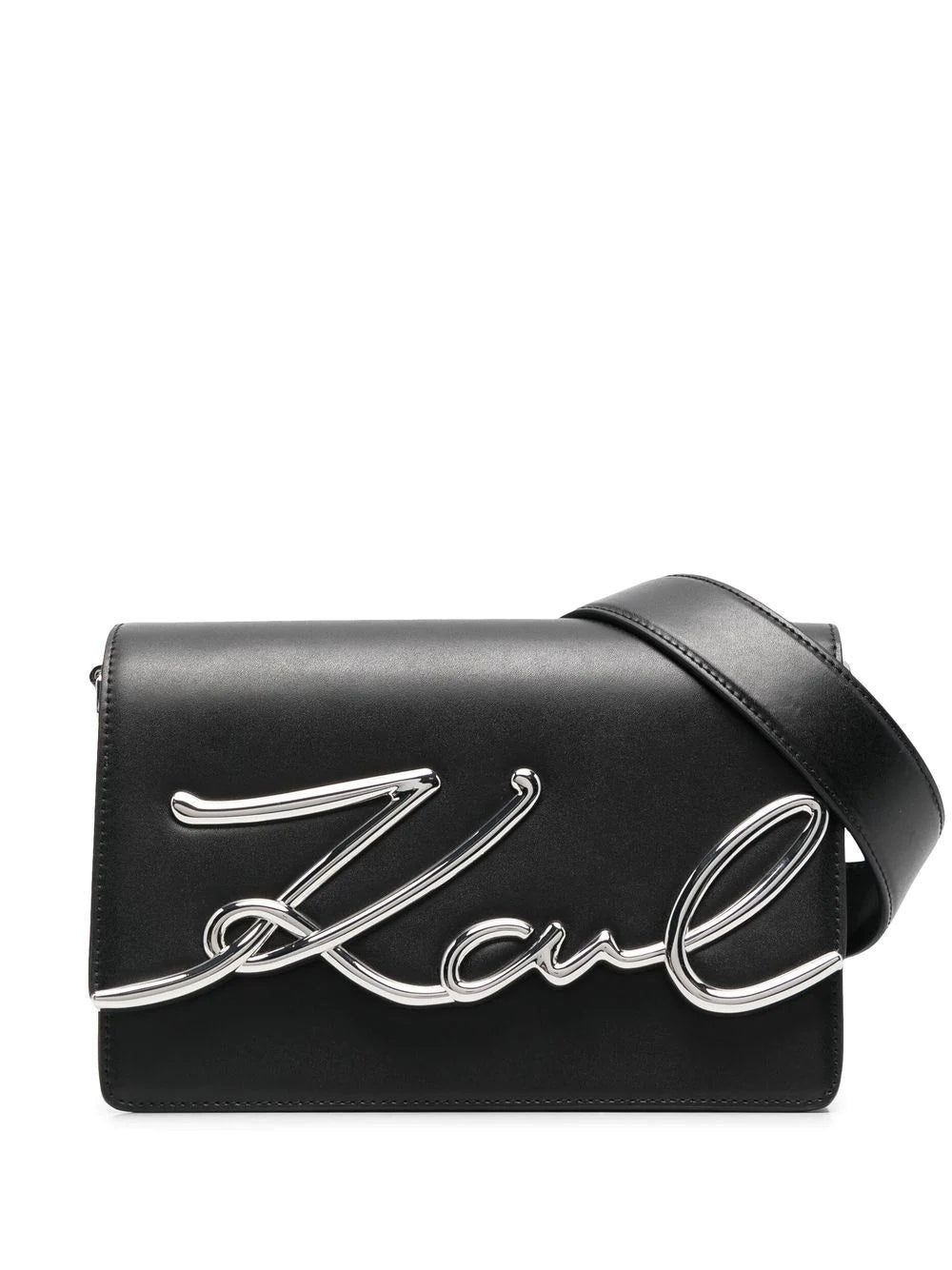 Karl Lagerfeld K/Signature leather shoulder bag