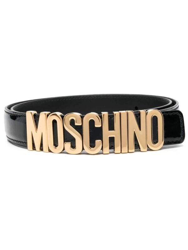 Moschino  logo-buckle leather belt