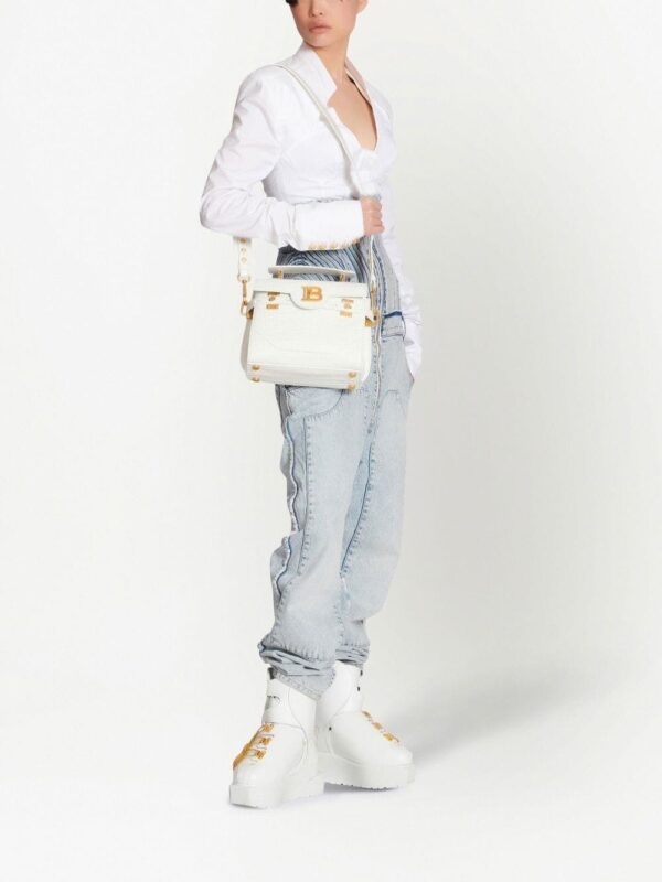 Balmain B-Buzz crocodile-embossed shoulder bag - Image 2