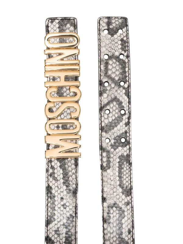 Moschino  snakeskin-effect logo leather belt - Image 2