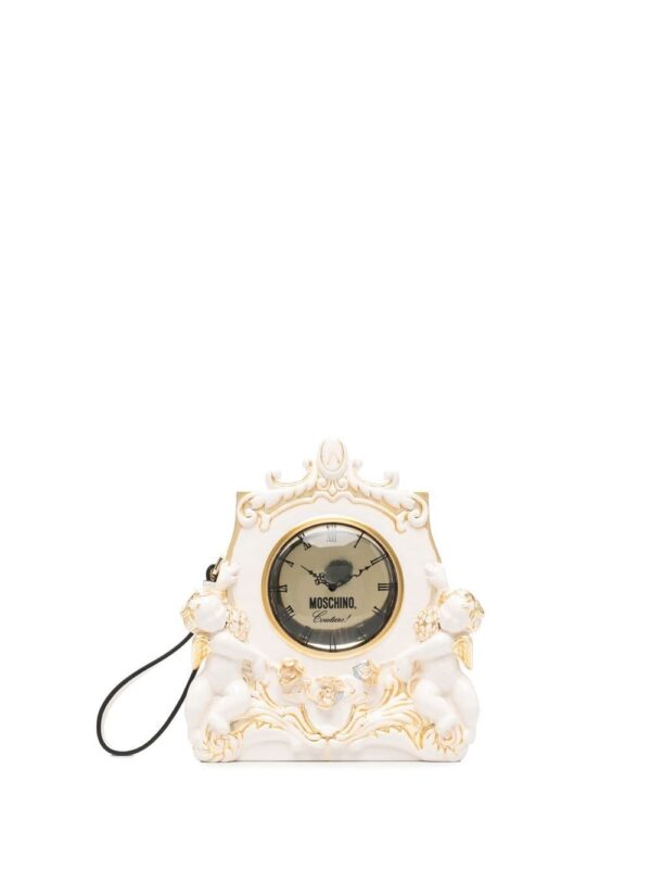 Moschino clock sculpted clutch