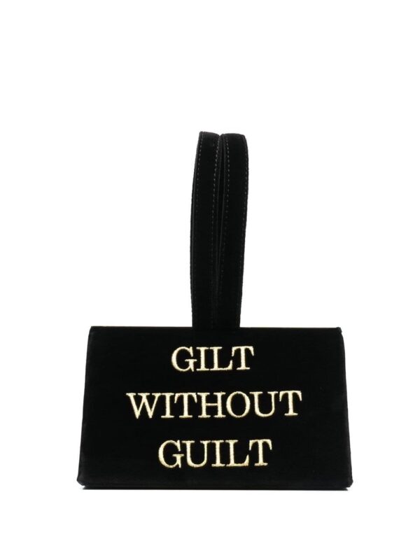 Moschino embroidered slogan mini tote