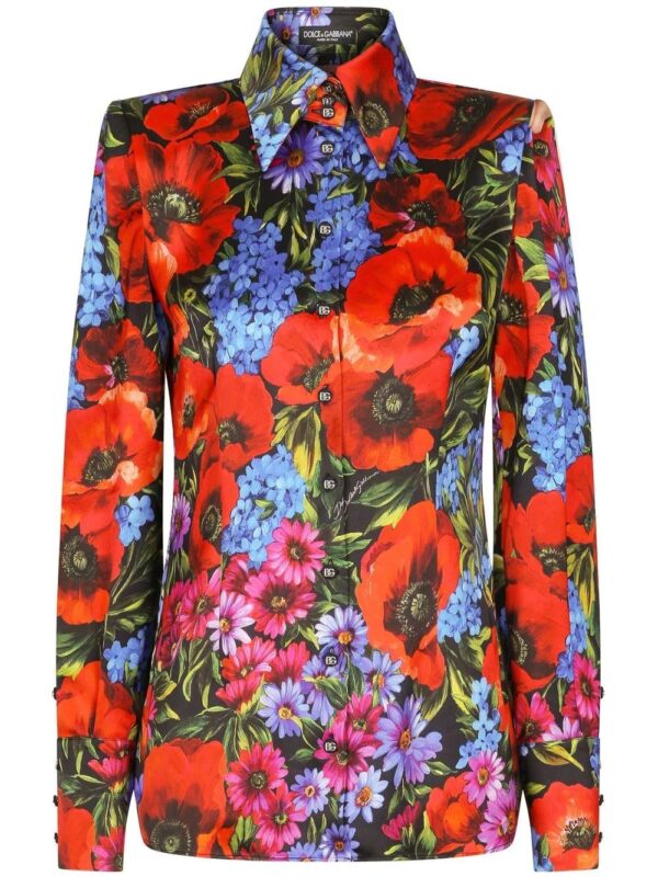 Dolce & Gabbana  floral-print satin shirt