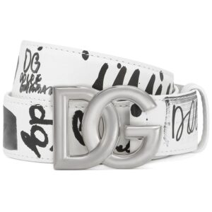 Dolce & Gabbana  graffiti-print logo-buckle belt