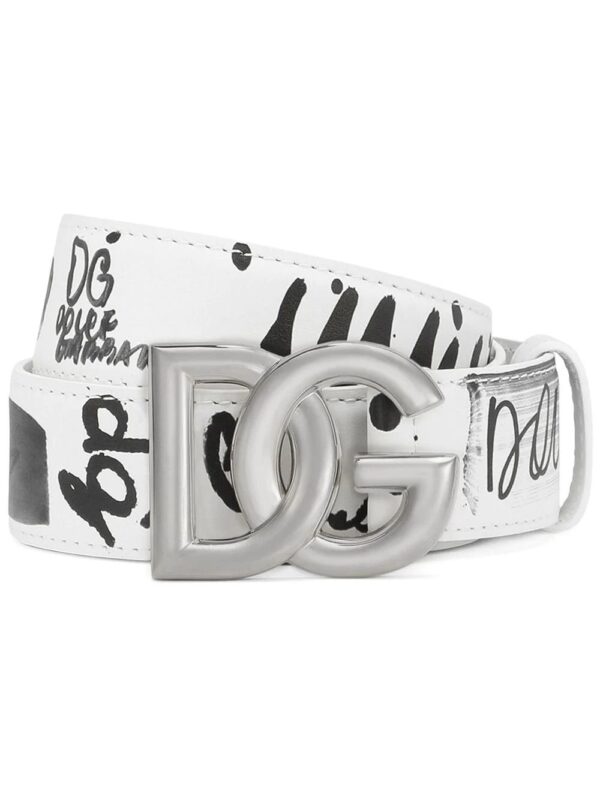 Dolce & Gabbana  graffiti-print logo-buckle belt