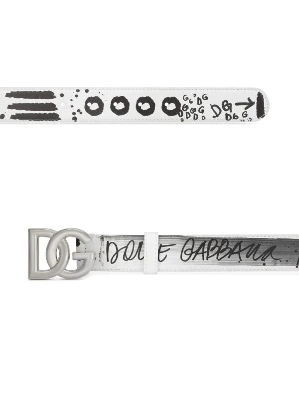 Dolce & Gabbana  graffiti-print logo-buckle belt - Image 2