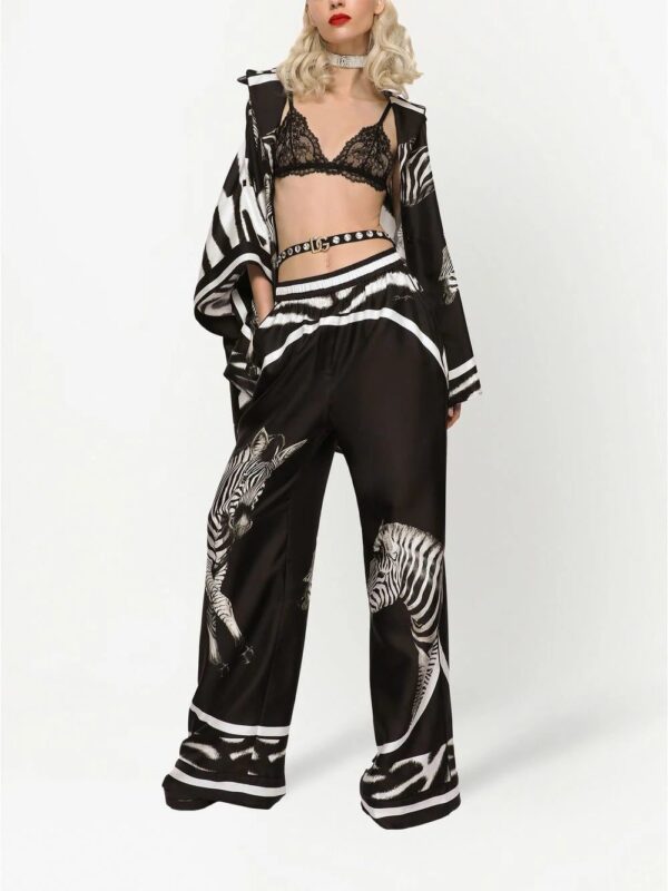 Dolce & Gabbana  zebra print short-sleeved silk shirt - Image 2