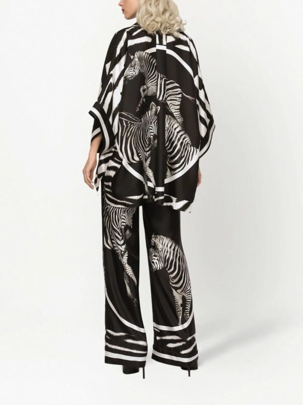 Dolce & Gabbana  zebra print short-sleeved silk shirt - Image 4