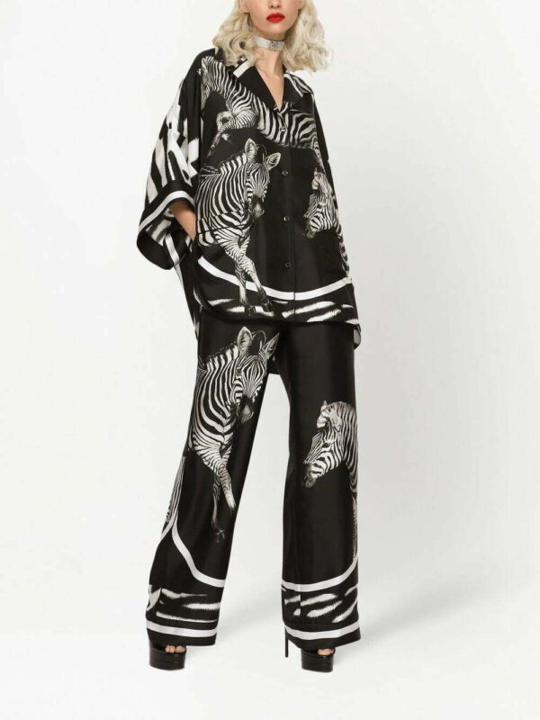 Dolce & Gabbana  zebra print short-sleeved silk shirt - Image 3