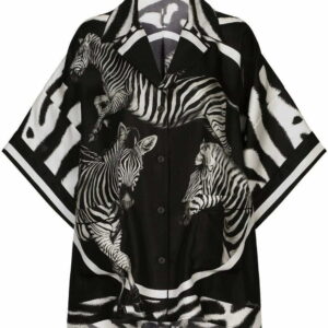 Dolce & Gabbana  zebra print short-sleeved silk shirt