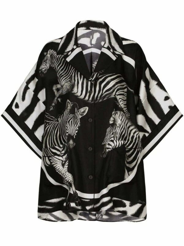 Dolce & Gabbana  zebra print short-sleeved silk shirt