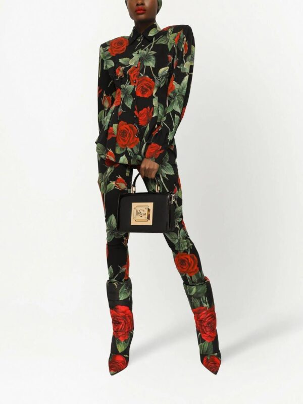 Dolce & Gabbana  shoulder-pad rose-print shirt - Image 2