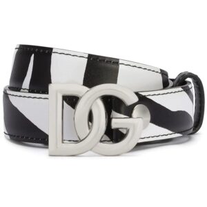 Dolce & Gabbana  logo-buckle zebra-print leather belt