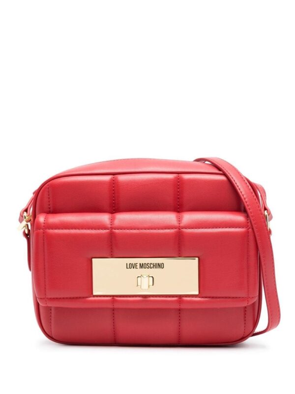 Love Moschino engraved-logo quilted crossbody bag