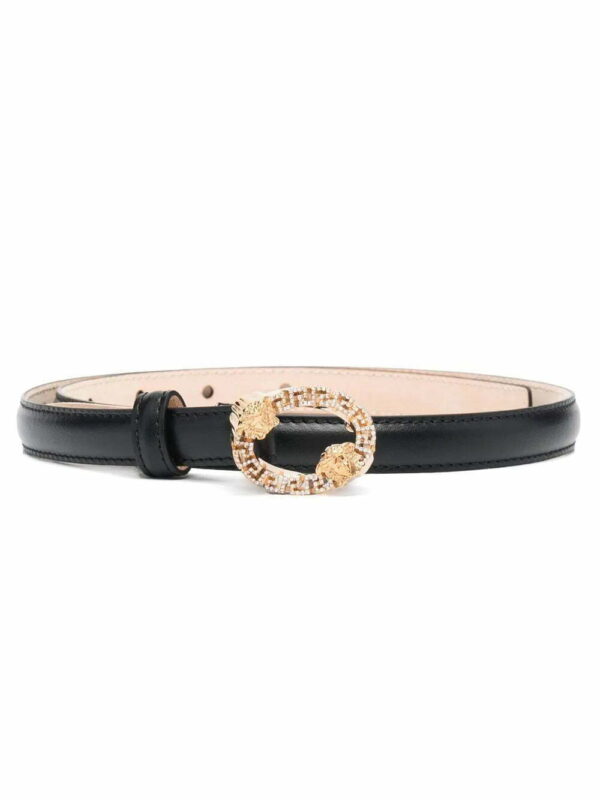 Versace  Medusa crystal-embellished leather belt