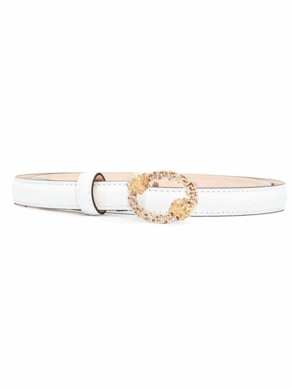 Versace  Medusa crystal-embellished leather belt
