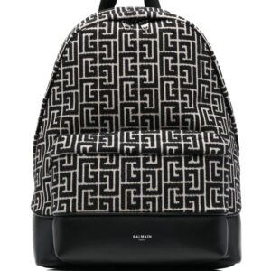 Balmain 1945 monogram-jacquard backpack