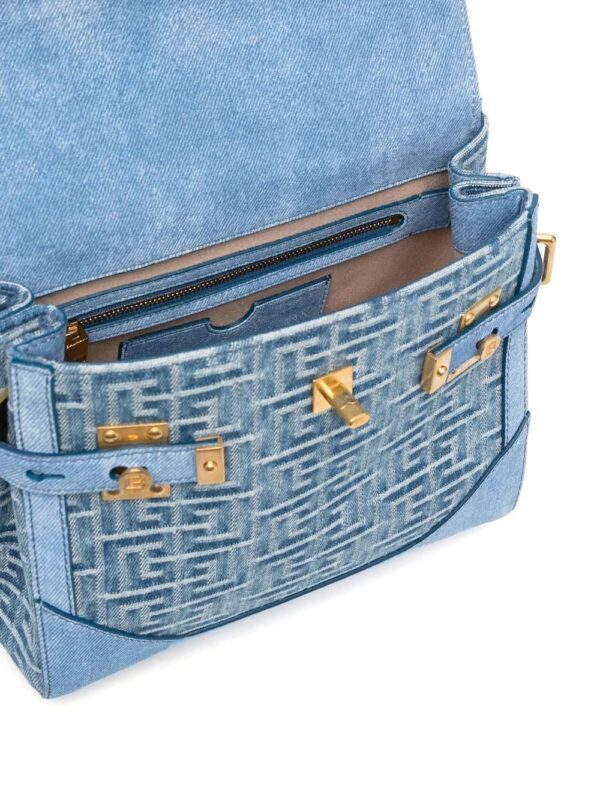 Balmain  monogram-jacquard denim tote bag - Image 2