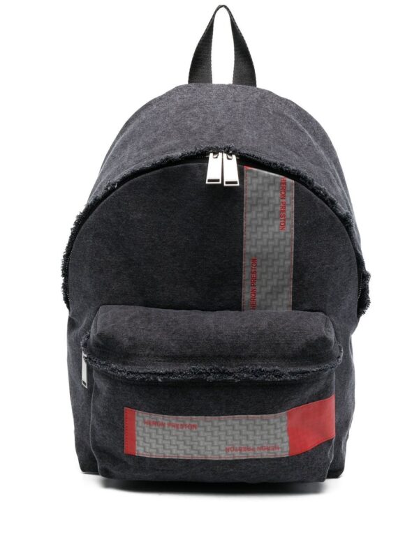 Heron Preston logo-patch distressed backpack
